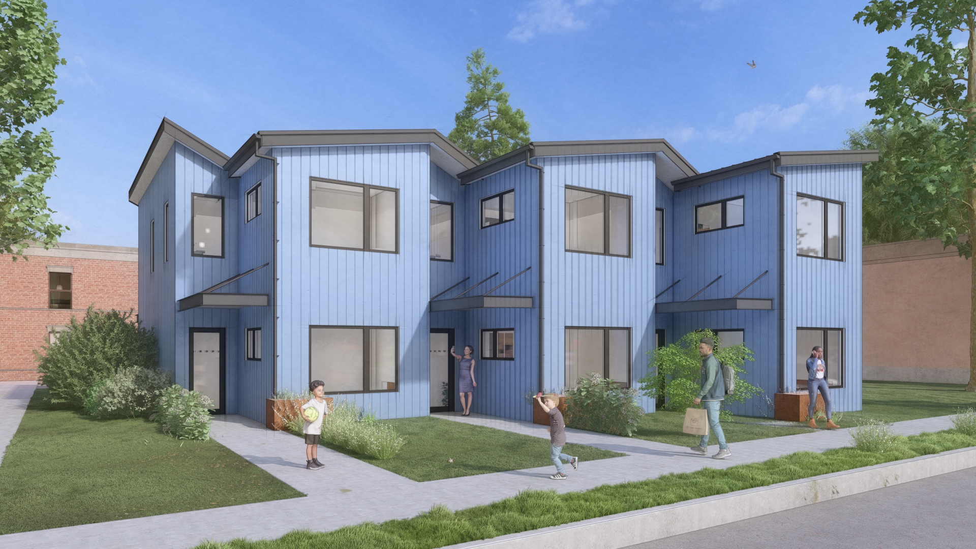 Beacon front view in blue modern style